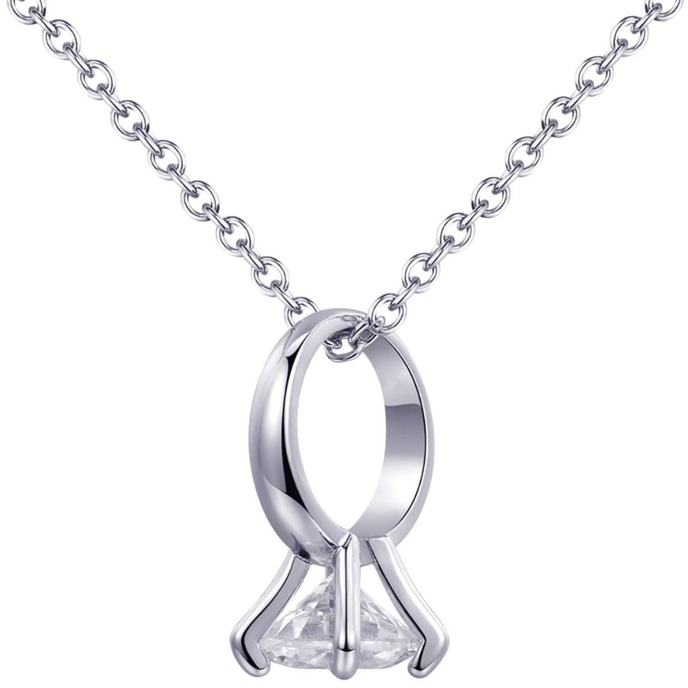 Crystal Zircon Ring Pendant Necklace